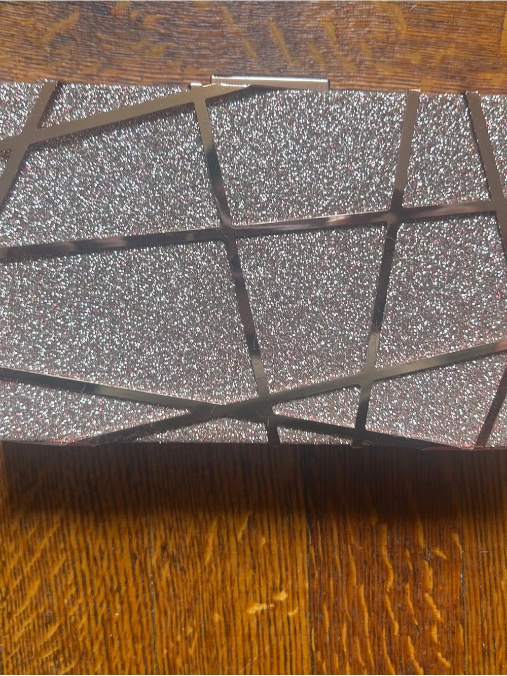 Rose Gold Glitter Geometric Clutch